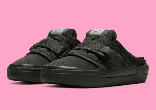The Nike Offline Mule Sees A “Triple Black” With Pink Insoles