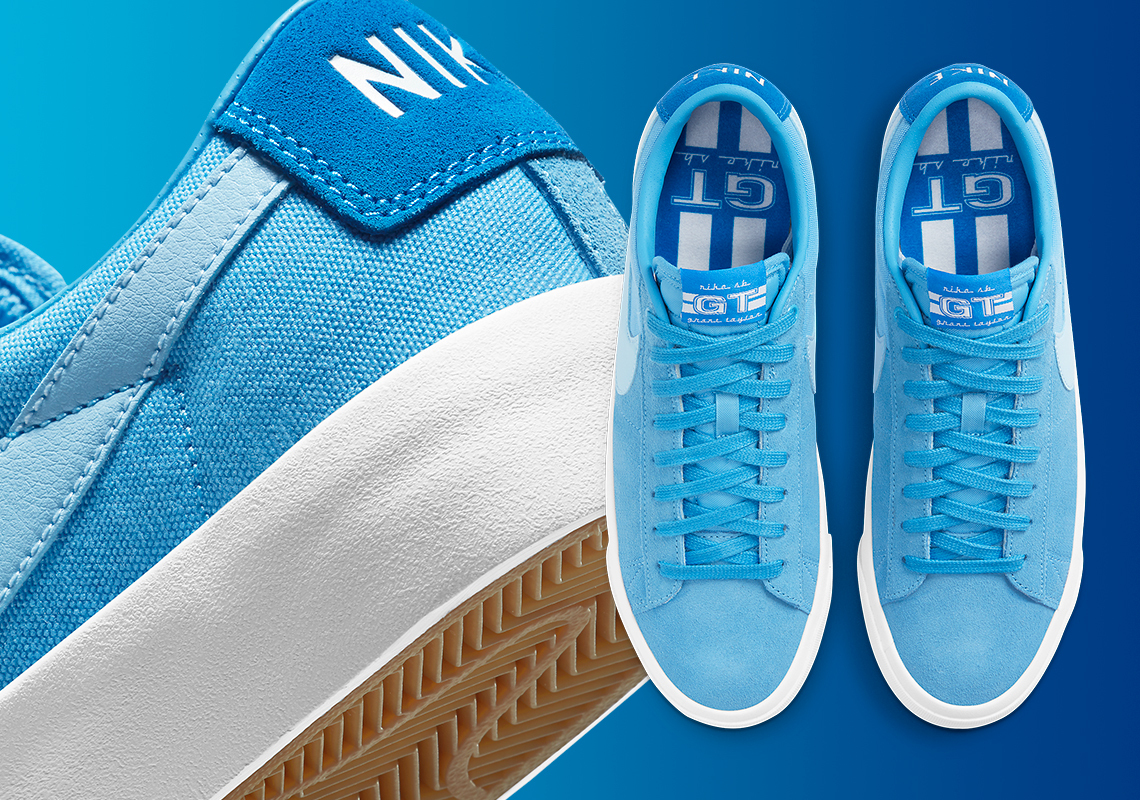 Grant Taylor Nike SB Blazer Low Blue DC7695-400 | SneakerNews.com