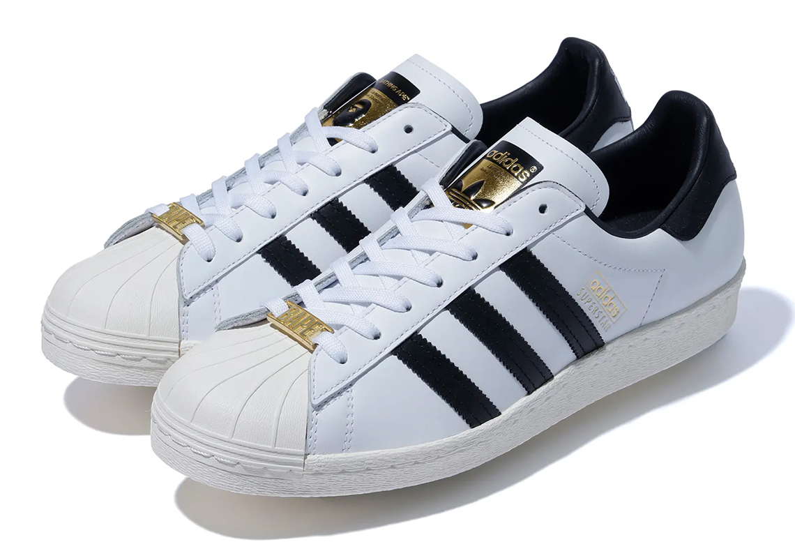 Bape Adidas Superstar 80s White Black 1
