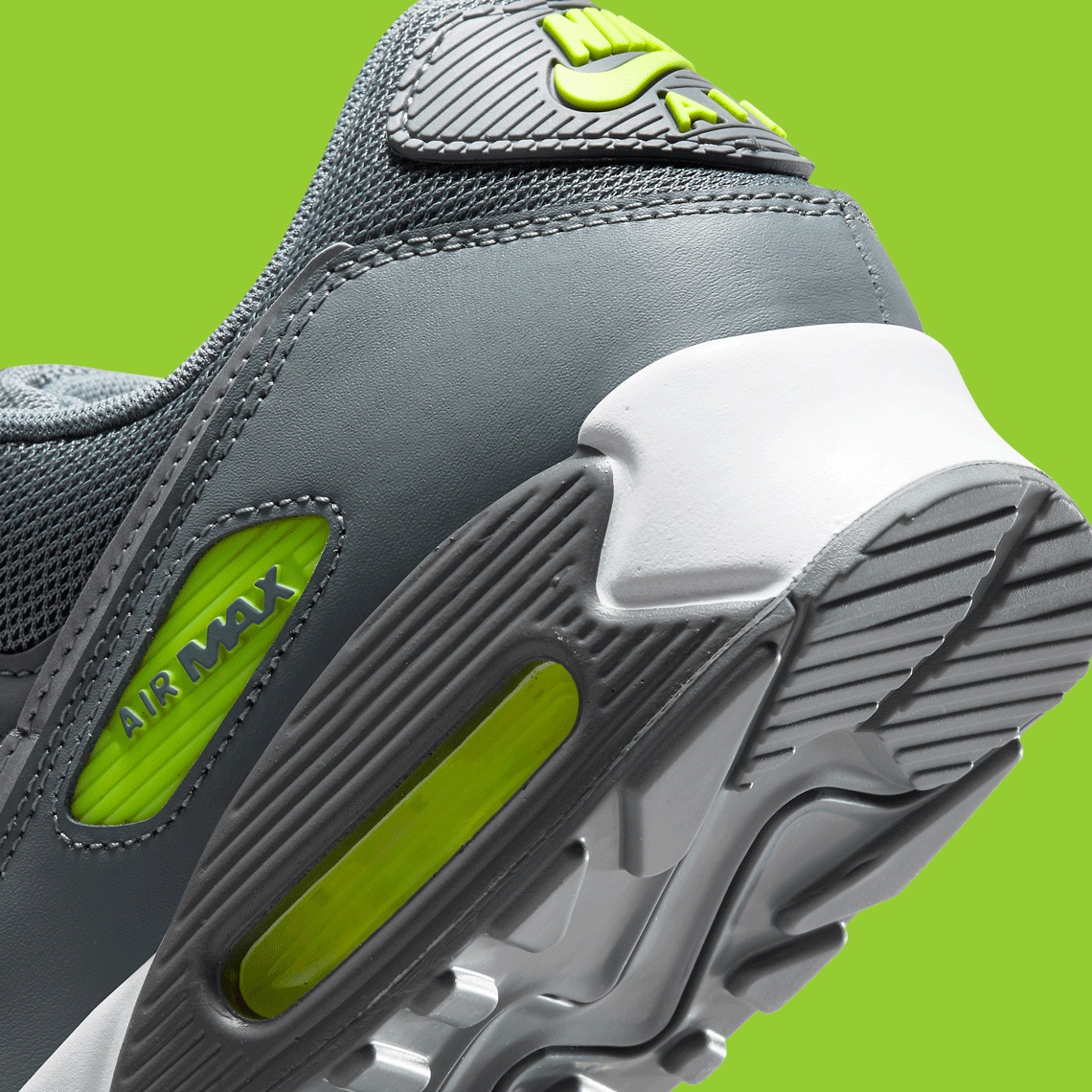 gray and lime green nike air max