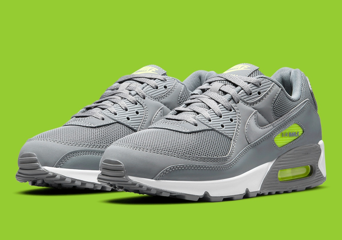 Nike Air Max 90 Grey Silver Neon Green 