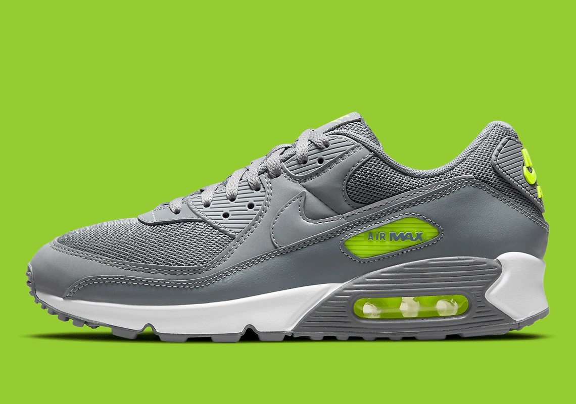 nike air max 90 green and grey