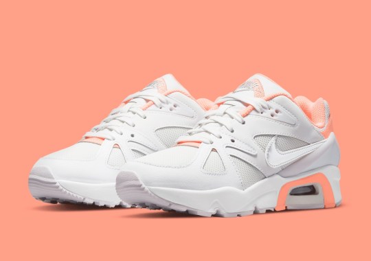 A Nike Air Structure Triax ’91 For Kids Appears In White/Coral