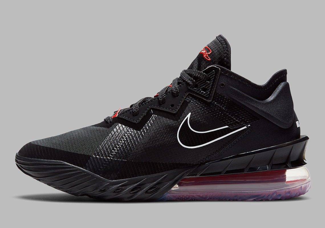 Nike Lebron 18 Low Black Red Cv7562 001 1
