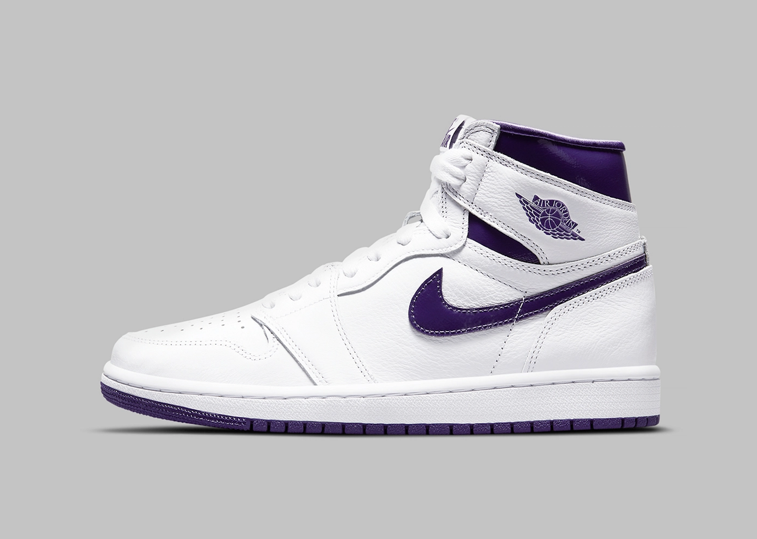 purple and white jordan 1