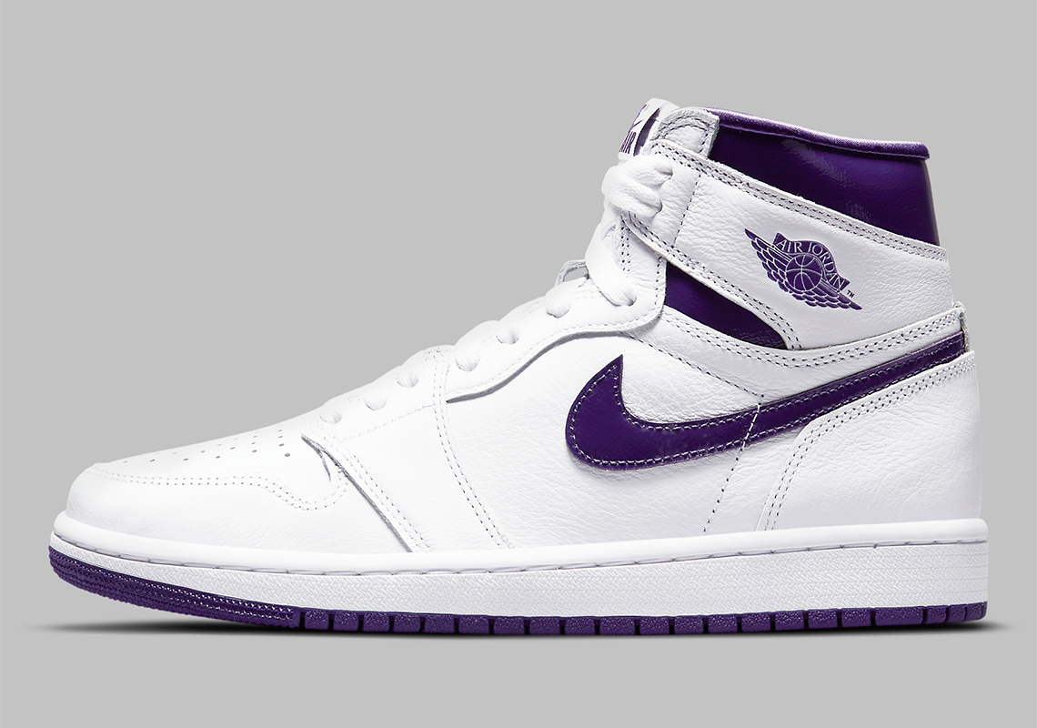 Synthetic leather strap with Jordan branding Retro High Og Wmns White Court Purple Cd0461 151 1