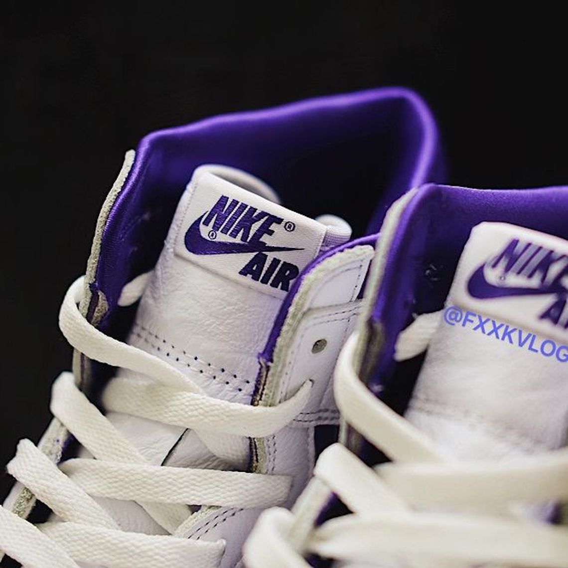 Synthetic leather strap with Jordan branding Retro High Og Wmns White Court Purple Cd0461 151 18