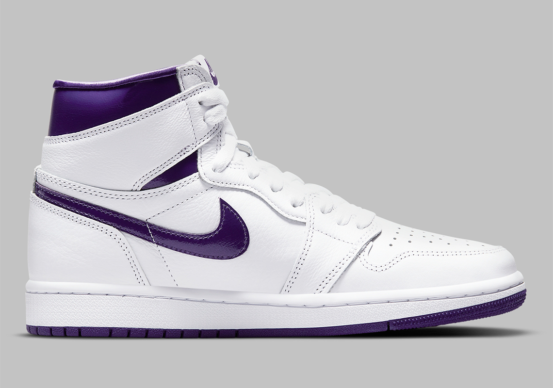 Synthetic leather strap with Jordan branding Retro High Og Wmns White Court Purple Cd0461 151 3