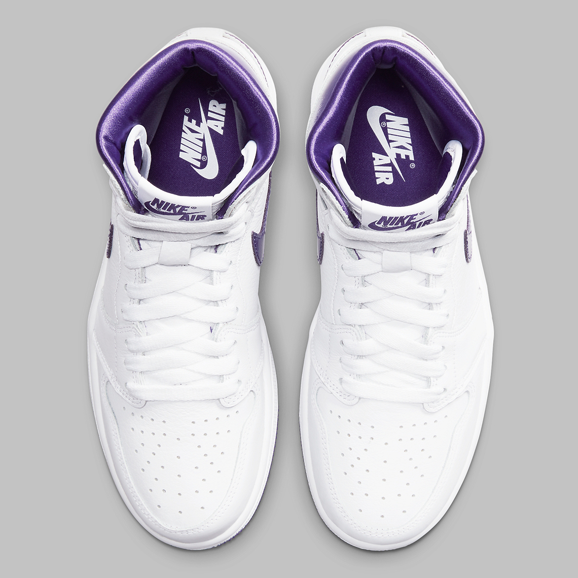 Synthetic leather strap with Jordan branding Retro High Og Wmns White Court Purple Cd0461 151 8