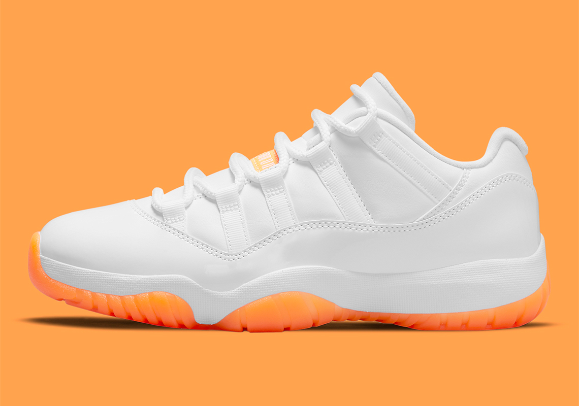 orange and white jordan 11