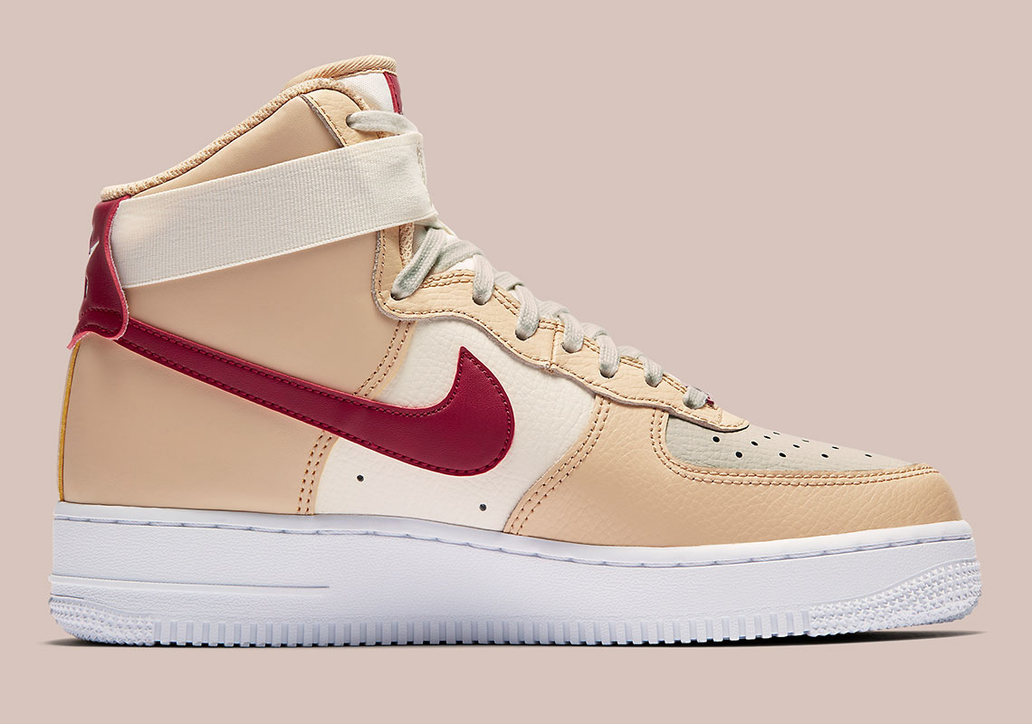 Nike Air Force 1 High Wmns White Onyx Noble Red Ivory White 334031 200 2