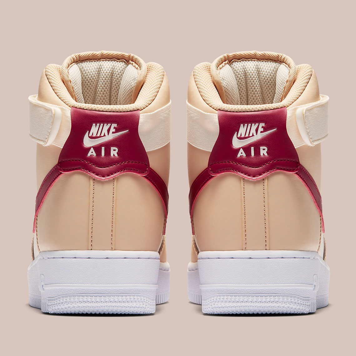 Nike Air Force 1 High Wmns White Onyx Noble Red Ivory White 334031 200 3
