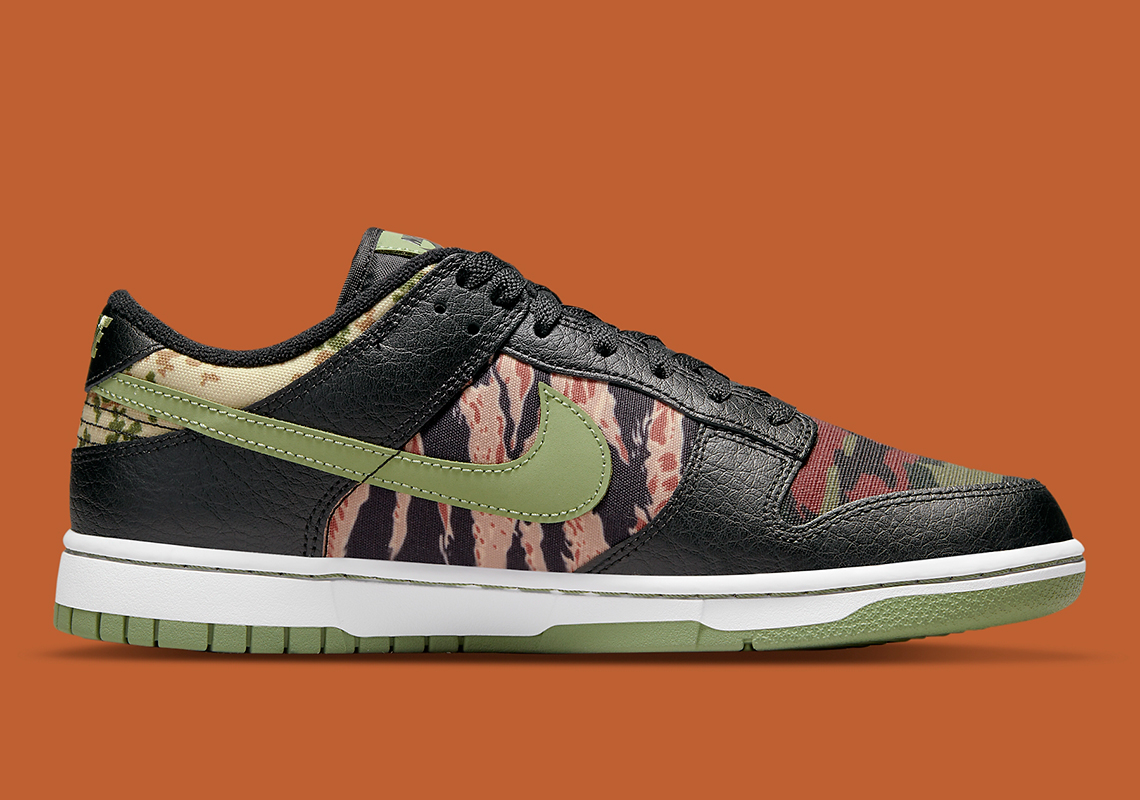 Nike Dunk Low Black Oil Green White Total Orange DH0957-001