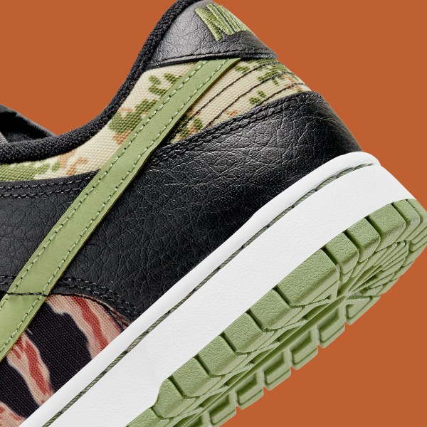 Nike Dunk Low Black Oil Green White Total Orange DH0957-001 ...