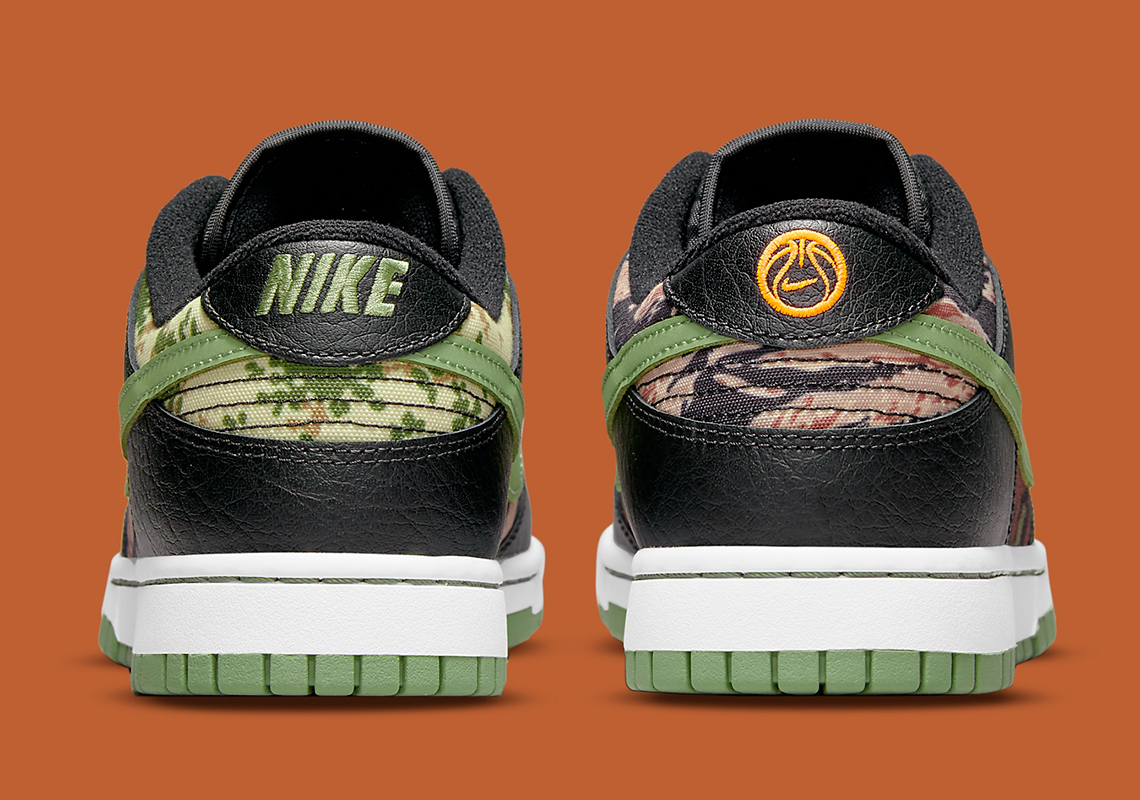 Nike Dunk Low Black Oil Green White Total Orange DH0957-001