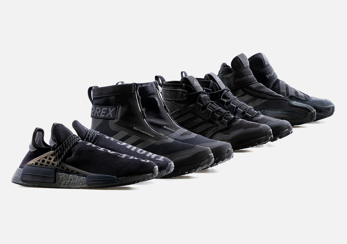 Adidas pharrell williams hot sale hu nmd black