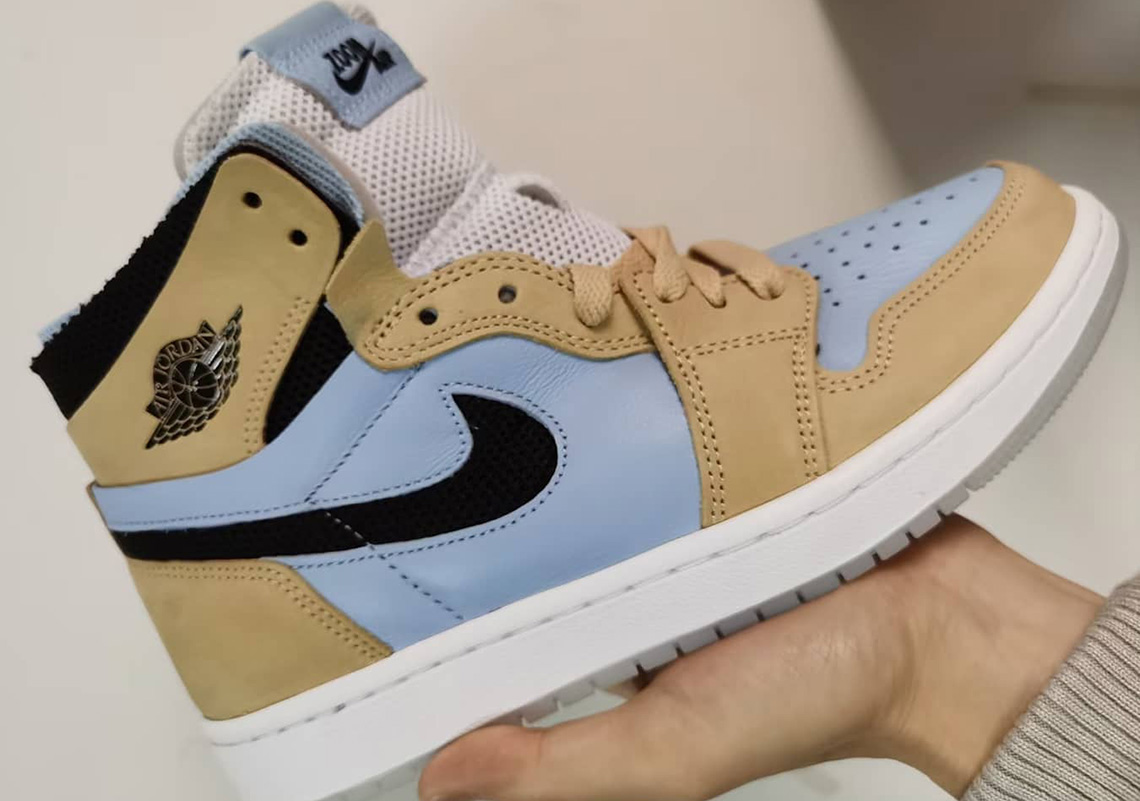 A New Air Jordan 1 Zoom CMFT Emerges With Straw And Light Blue Uppers