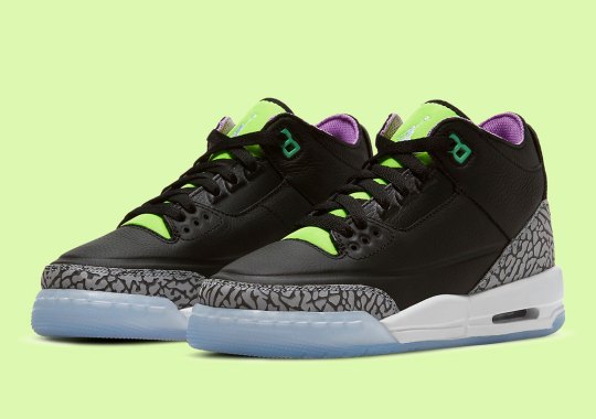 “Electric Green” And “Violet Shock” Dress This Kids-Exclusive Air Jordan 3