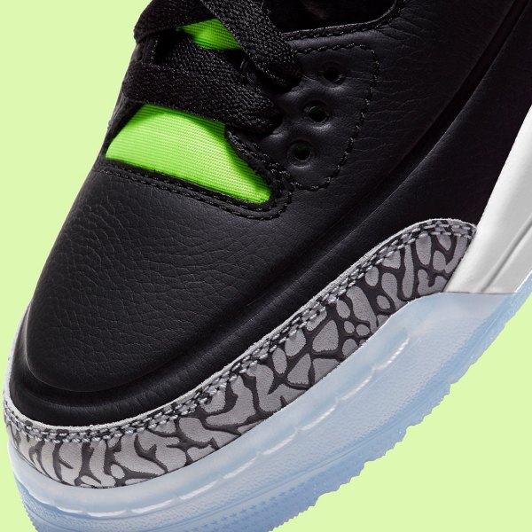 Air Jordan 3 Kids Black Electric Green Violet Shock DA2304-003 ...