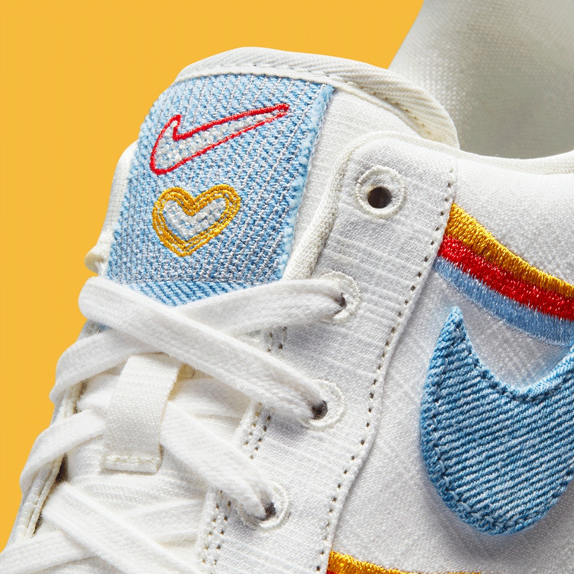 red blue and yellow air force ones