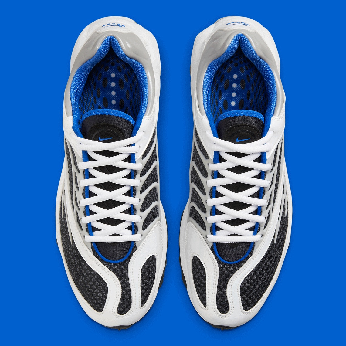 nike white & blue air tuned max sneakers