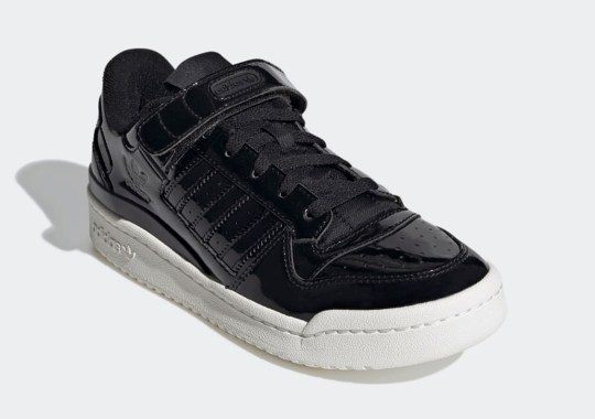 The adidas Forum Low Gets Glossy Piano Black Uppers