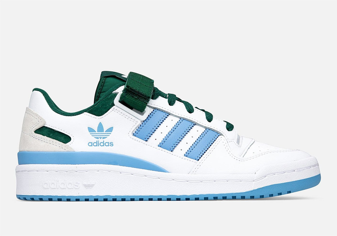 The adidas Forum Lo Pairs Up Two College-Friendly Colors Of UNC Blue And Spartan Green
