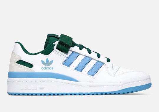 The adidas Forum Lo Pairs Up Two College-Friendly Colors Of UNC Blue And Spartan Green