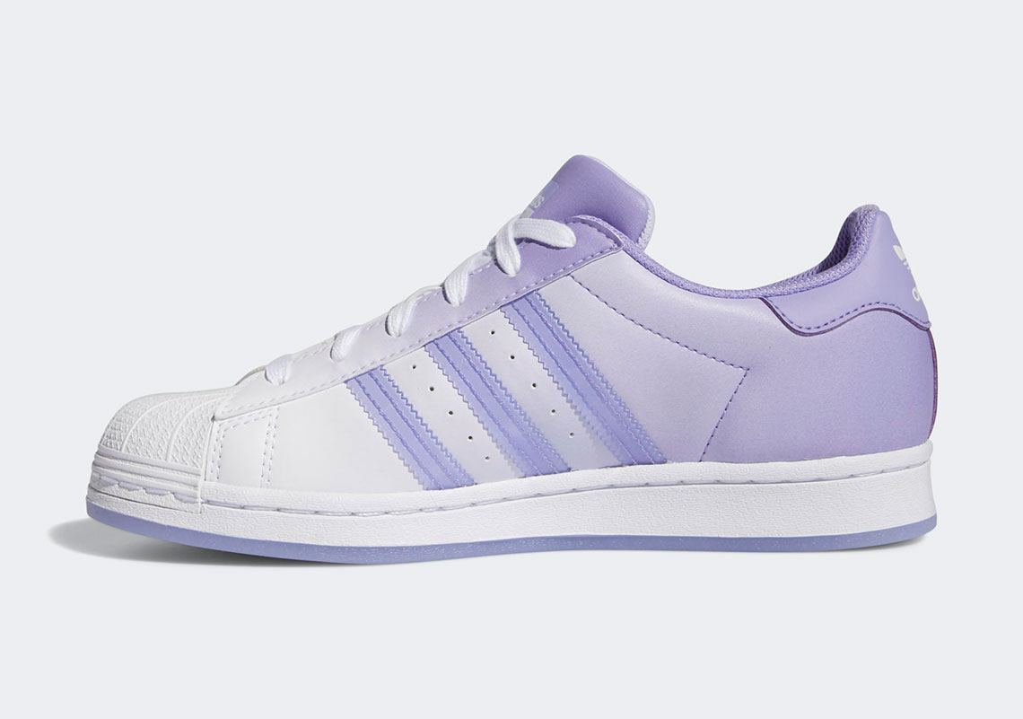 Purple and white hot sale shell toe adidas