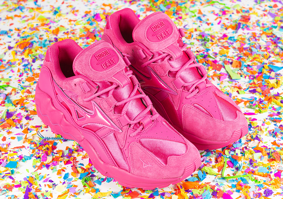 BAIT Deadpool Mizuno Wave Rider 1 Pink | SneakerNews.com