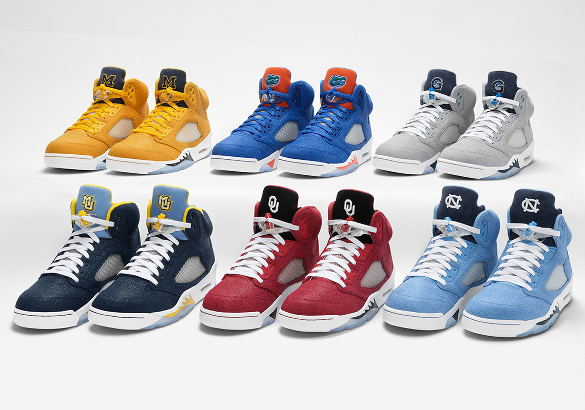 Jordan Brand Delivers Six Team-Centric Air Jordan 5 PEs For March Madness