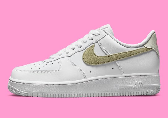 Olive, Pink, And Tumbled Leathers Accent This Women’s Nike Air Force 1 Low