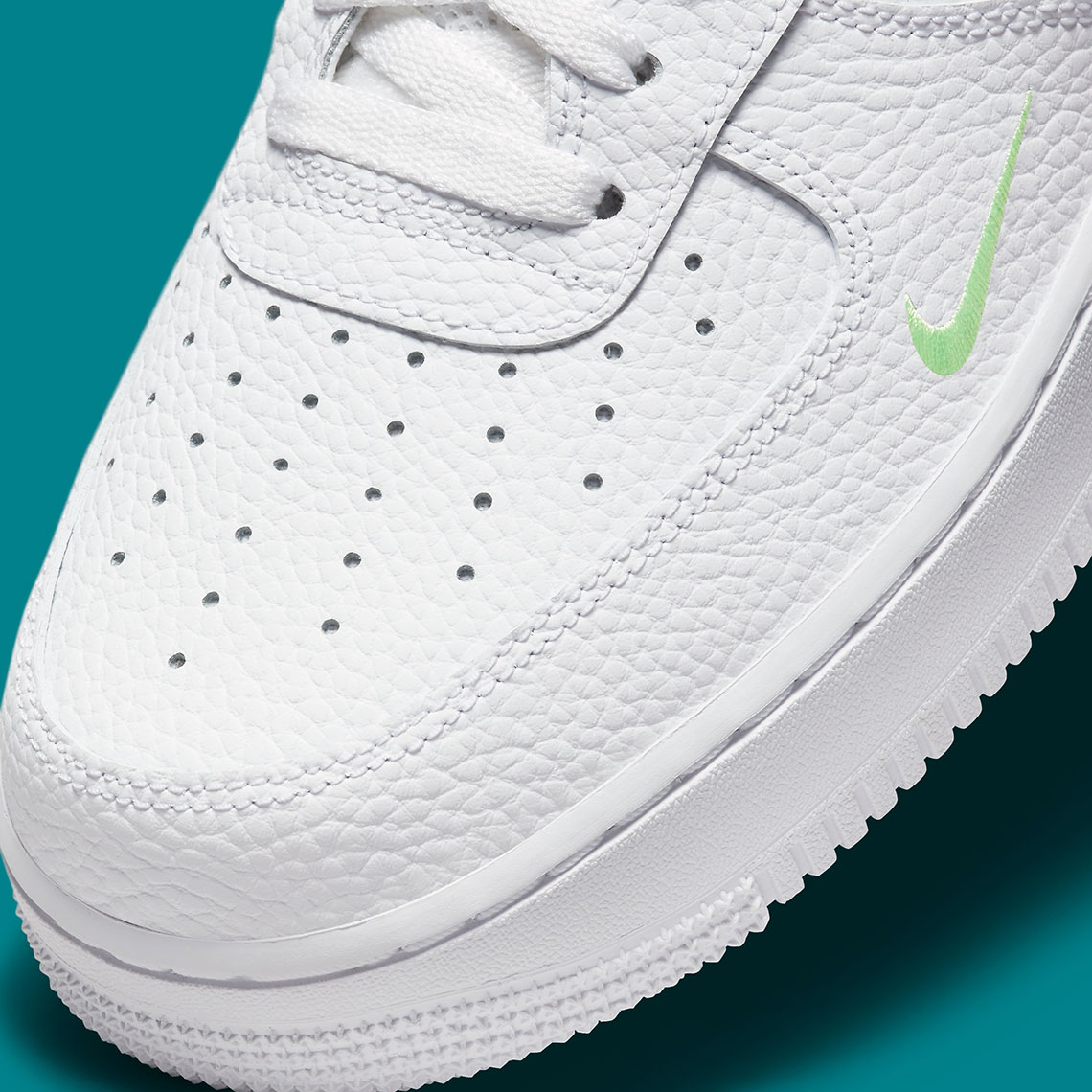 lime green and white air forces