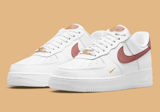 Rust Pink Appears On The Nike Air Force 1 Low With Golden Mini Swooshes