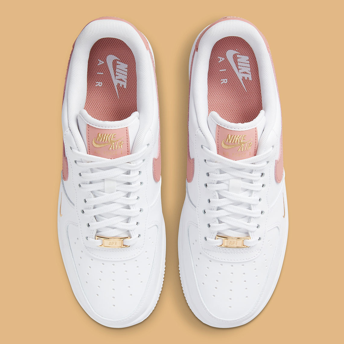 white and rose gold air force