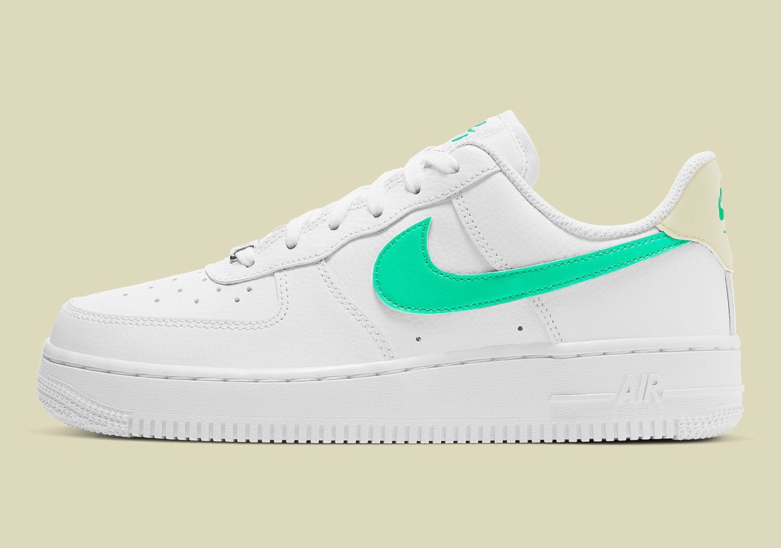 nike air force 1 white and green