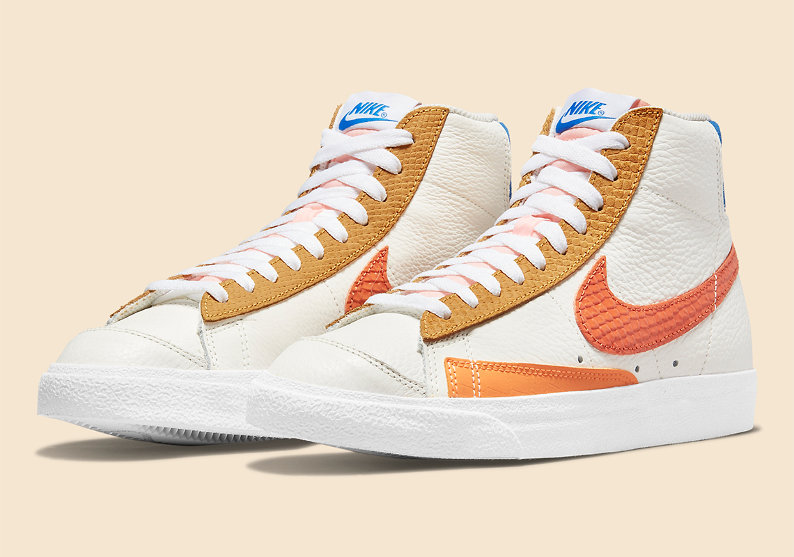 nike social Fattens The Campfire Orange Snakeskin Pack With The Blazer Mid ’77