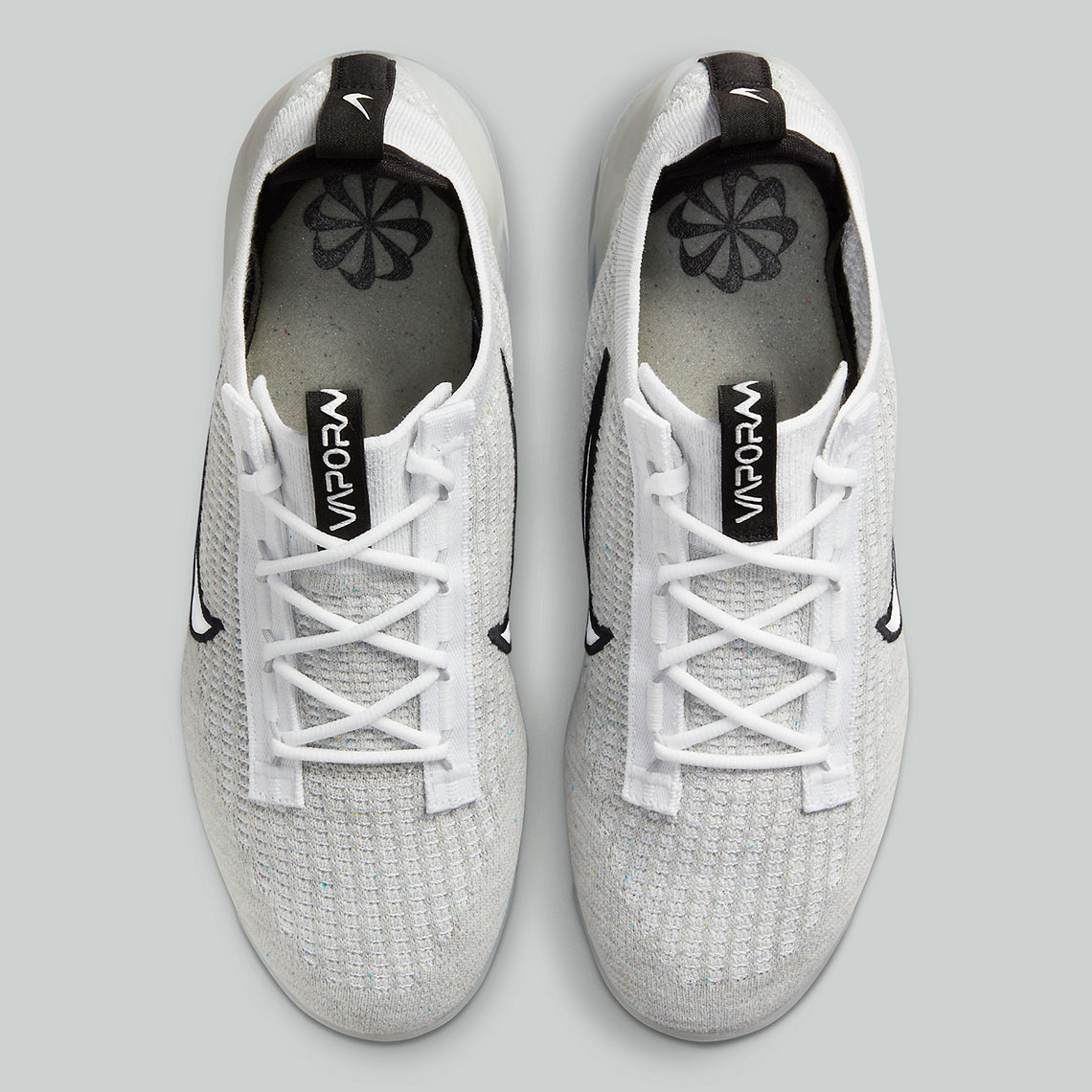 Nike Vapormax Flyknit 2021 White Black Metallic Silver Dh4084 100 2