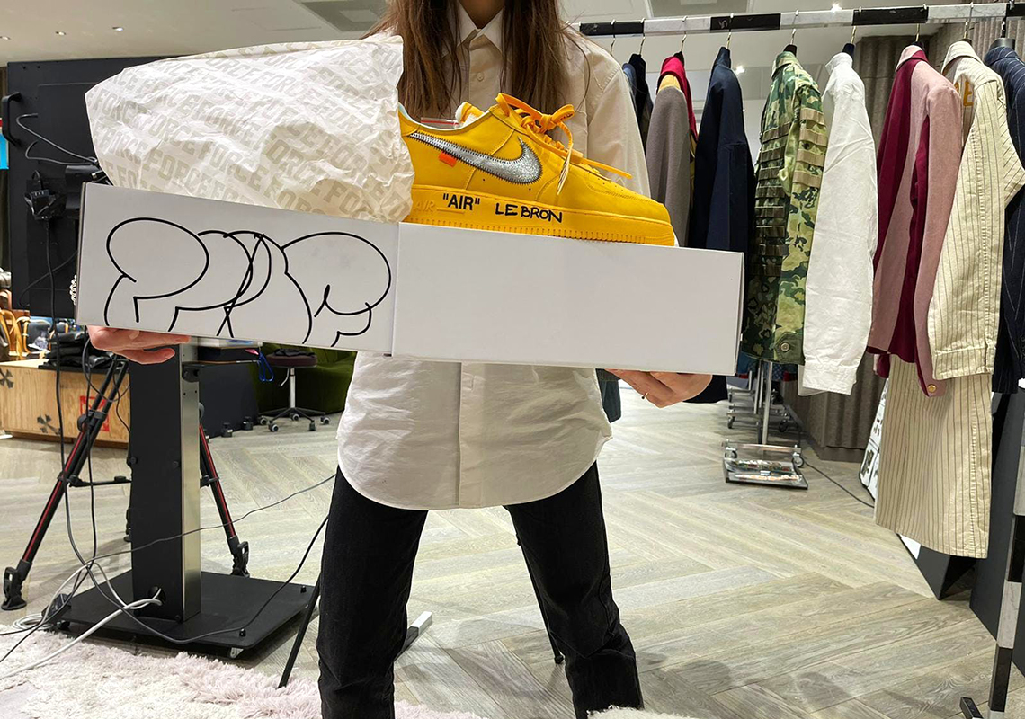 Off White Nike Air Force 1 Yellow Lebron James 4