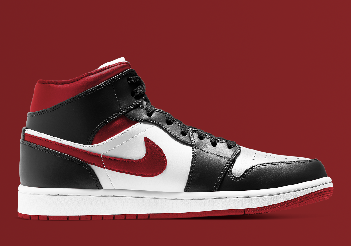 jordan 1 mid red black white