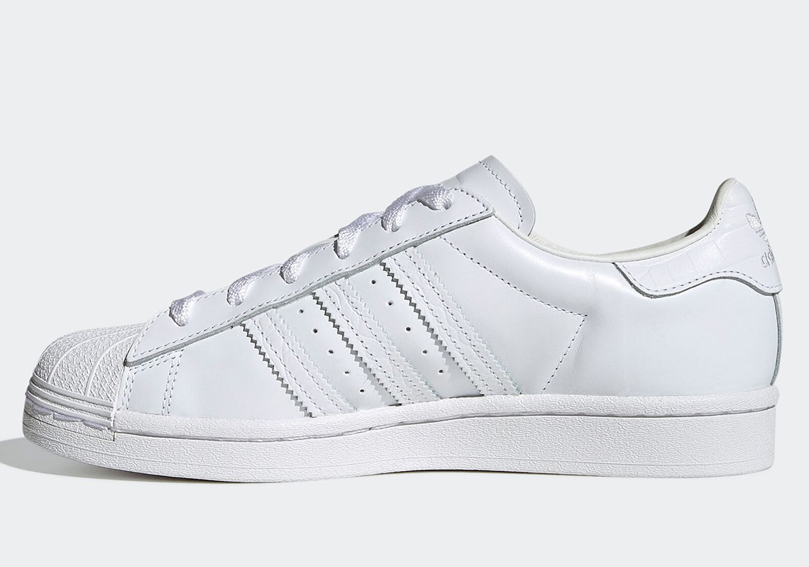 BEAMS Brings All-White Premium Leather And Croc To The adidas Superstar ...