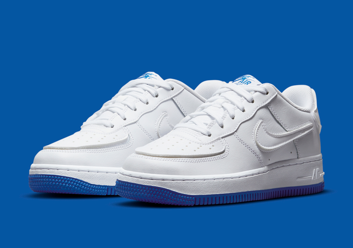 baby blue and white air force ones