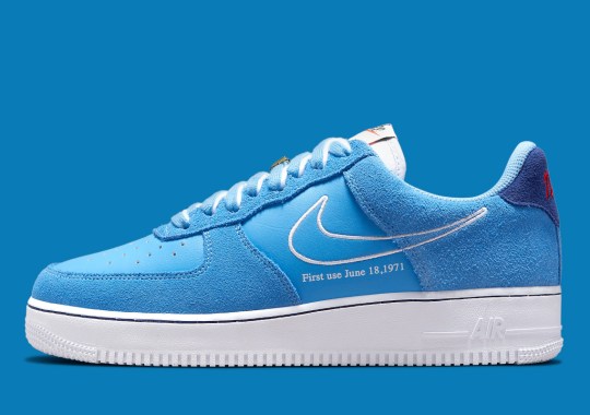 The Retro-Themed Nike Air Force 1 “First Use” Appears In Lush Shades Of Blue