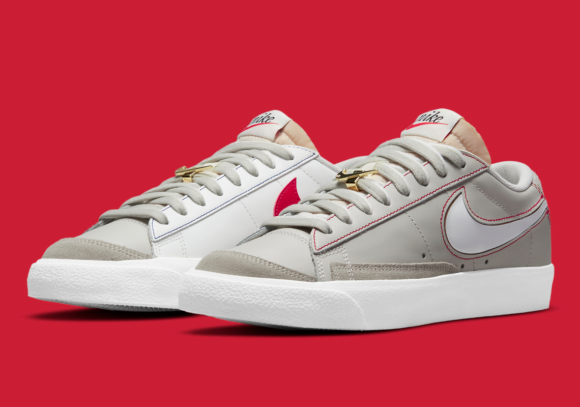 nike blazer low 77 grey white removable swoosh