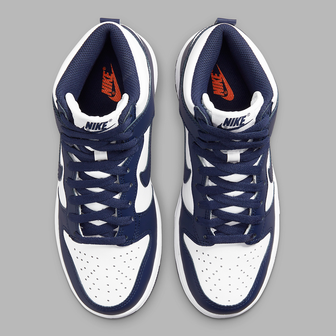 nike dunk high gs navy white