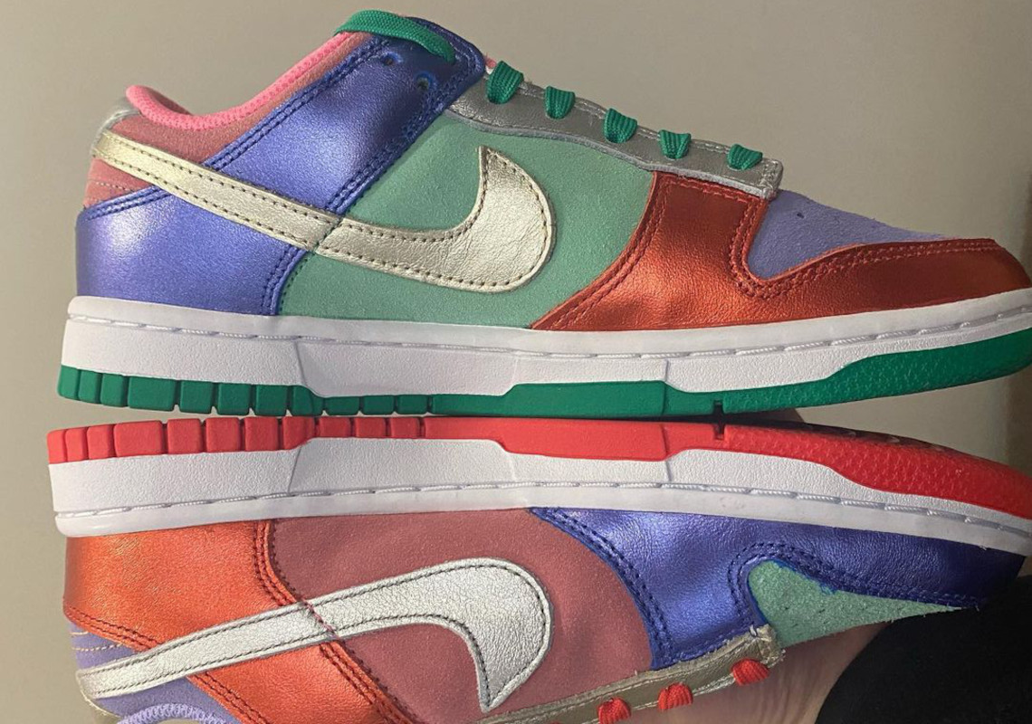 Mismatched Metallic Leather And Suede Appear On nike soldier viii youth shoe repair service “Sunset Pulse”