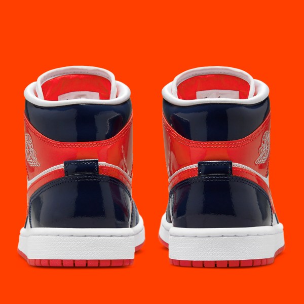 Air Jordan 1 Mid Patent Leather Navy Orange DJ5984-400 | SneakerNews.com