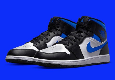 Air Jordan 1 Mid Black White Royal 554724-140 | SneakerNews.com