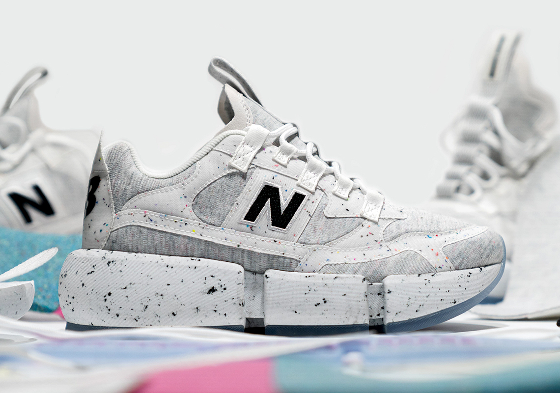 Jaden Smith's Next Sustainable New Balance Vision Racer ReWorked Covers Grey Fleece With Speckling