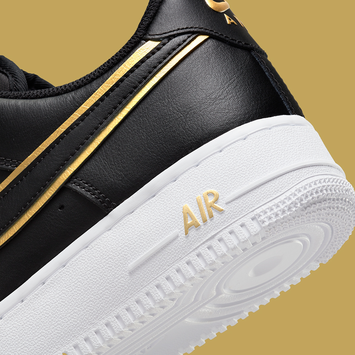 Nike Air Force 1 Black Metallic Gold White - da8481001